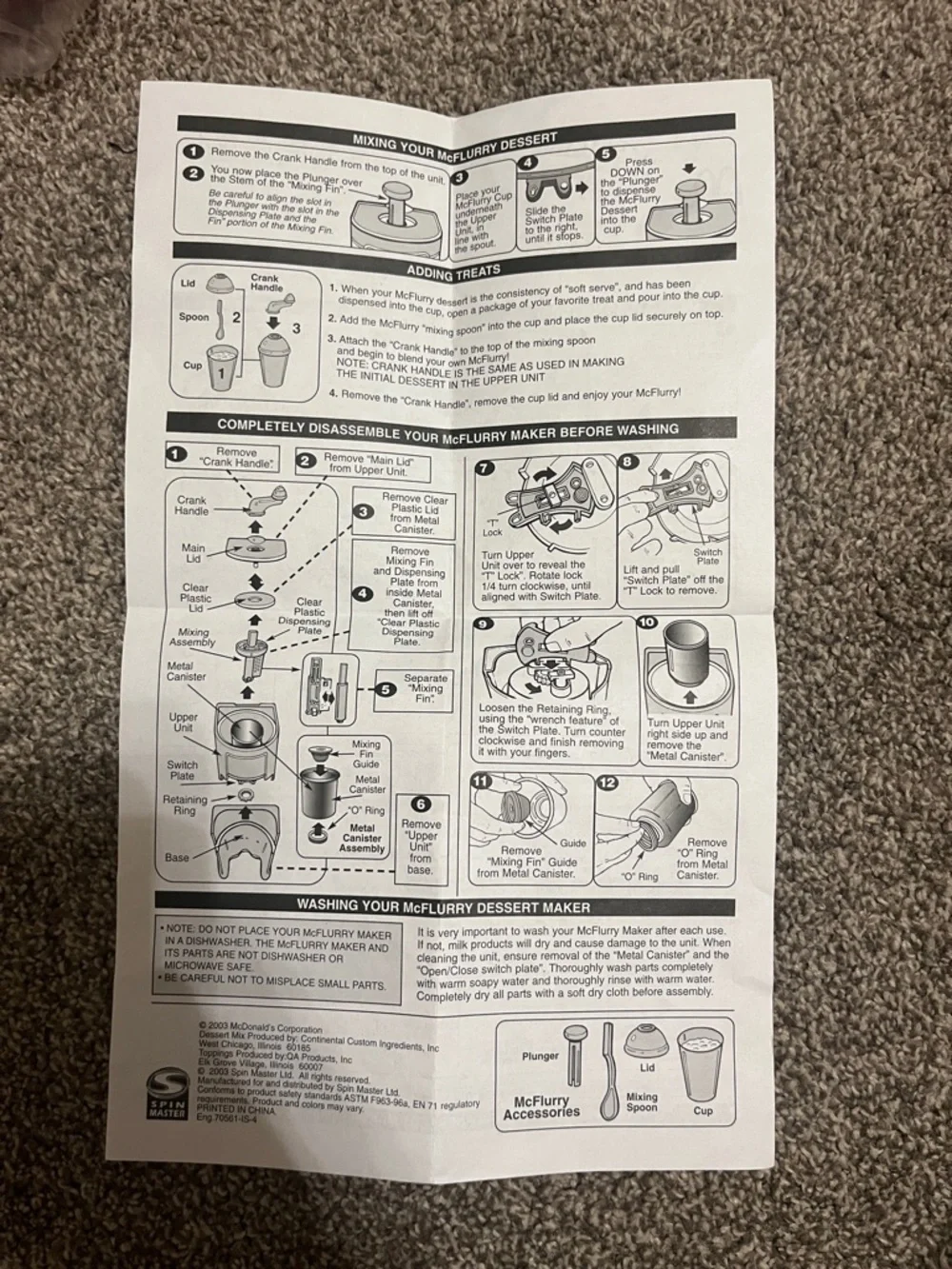 McDonalds McFlurry Maker 2003 New Unused Vintage MIckey D’s